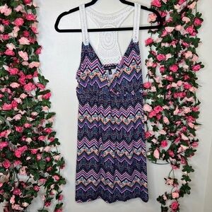 NWT Derek Heart Blue Patterned Sleeveless Yummy Dress Women’s XL Casual Work